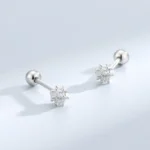 Tarnish-Free 925 Sterling Silver Cube Earrings - Image 2