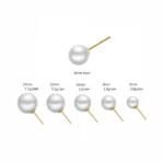 Classic Pearl Stud Earrings White - Image 6
