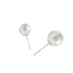 Classic Pearl Stud Earrings White - Image 7