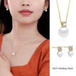 925 Sterling Silver Necklace Princess with Four Claws and Diamonds - Image 2