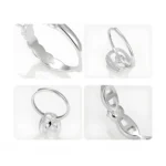 925 Sterling Silver Rings Adjustable Band - Without Pearl - Image 4