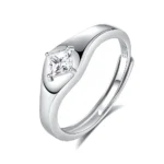 Hypoallergenic Adjustable Couple Rings in 925 Sterling Silver-FDJZ-146