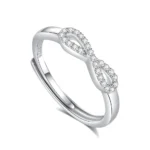 Hypoallergenic Adjustable Couple Rings in 925 Sterling Silver-FDJZ-149 - Image 2