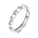 Hypoallergenic Adjustable Couple Rings in 925 Sterling Silver-FDJZ-152