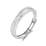Hypoallergenic Adjustable Couple Rings in 925 Sterling Silver-FDJZ-153