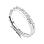 Hypoallergenic Adjustable Couple Rings in 925 Sterling Silver-FDJZ-153 - Image 2