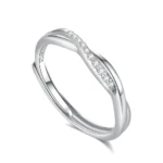 Hypoallergenic Adjustable Couple Rings in 925 Sterling Silver-FDJZ-155 - Image 2