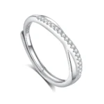 Hypoallergenic Adjustable Couple Rings in 925 Sterling Silver-FDJZ-159 - Image 2