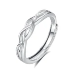 Hypoallergenic Adjustable Couple Rings in 925 Sterling Silver-FDJZ-160