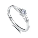 Hypoallergenic Adjustable Couple Rings in 925 Sterling Silver-FDJZ-163 - Image 2