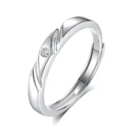 Hypoallergenic Adjustable Couple Rings in 925 Sterling Silver-FDJZ-167
