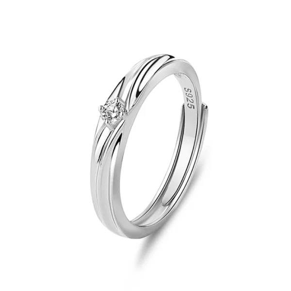Hypoallergenic Adjustable Couple Rings in 925 Sterling Silver-FDJZ-272