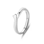 Hypoallergenic Adjustable Couple Rings in 925 Sterling Silver-FDJZ-273