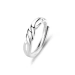 Hypoallergenic Adjustable Couple Rings in 925 Sterling Silver-FDJZ-278