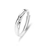 Hypoallergenic Adjustable Couple Rings in 925 Sterling Silver-FDJZ-279