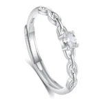 Hypoallergenic Adjustable Couple Rings in 925 Sterling Silver-FDJZ-315 - Image 2