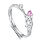 Hypoallergenic Adjustable Couple Rings in 925 Sterling Silver-FDJZ-317 - Image 2