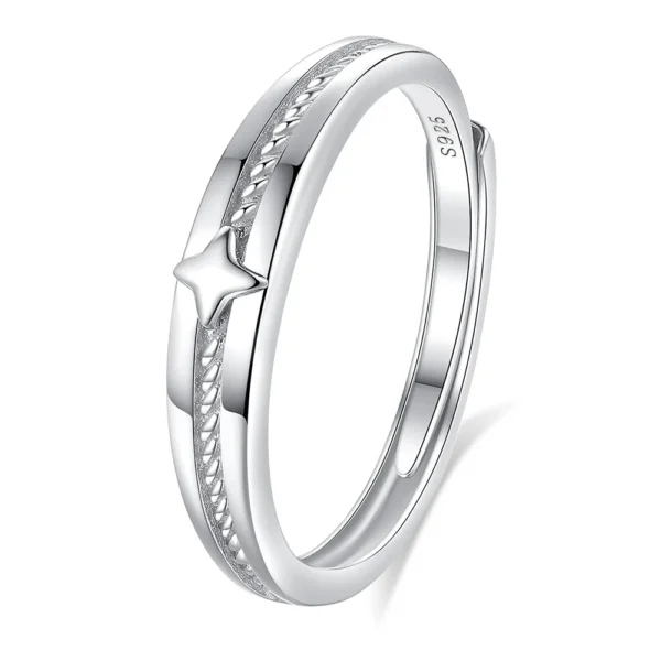 Hypoallergenic Adjustable Couple Rings in 925 Sterling Silver-FDJZ-320