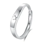 Hypoallergenic Adjustable Couple Rings in 925 Sterling Silver-FDJZ-321