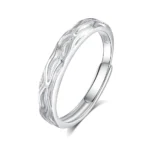 Hypoallergenic Adjustable Couple Rings in 925 Sterling Silver-FDJZ-356