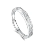 Hypoallergenic Adjustable Couple Rings in 925 Sterling Silver-FDJZ-356 - Image 2