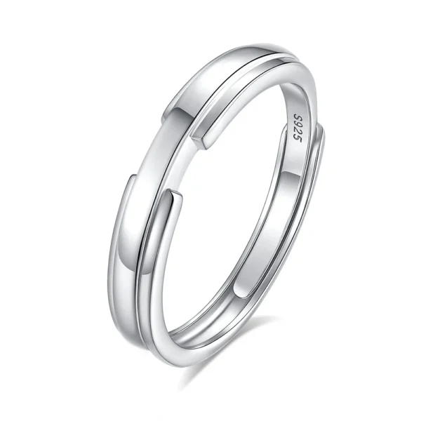 Hypoallergenic Adjustable Couple Rings in 925 Sterling Silver-FDJZ-357