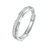 Hypoallergenic Adjustable Couple Rings in 925 Sterling Silver-FDJZ-357 - Image 2