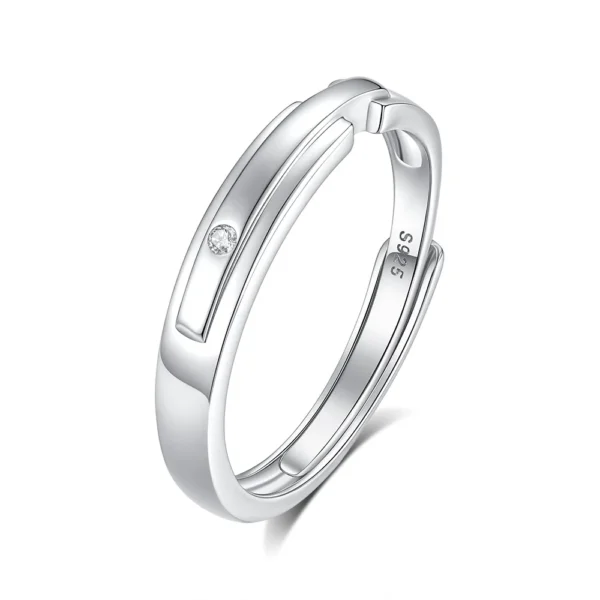 Hypoallergenic Adjustable Couple Rings in 925 Sterling Silver-FDJZ-358