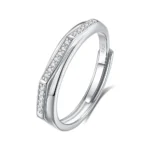 Hypoallergenic Adjustable Couple Rings in 925 Sterling Silver-FDJZ-361 - Image 2