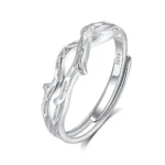 Hypoallergenic Adjustable Couple Rings in 925 Sterling Silver-FDJZ-363