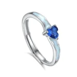 Hypoallergenic Adjustable Couple Rings in 925 Sterling Silver-FDJZ-370 - Image 2