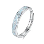 Hypoallergenic Adjustable Couple Rings in 925 Sterling Silver-FDJZ-375