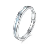 Hypoallergenic Adjustable Couple Rings in 925 Sterling Silver-FDJZ-377