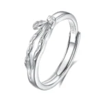 Hypoallergenic Adjustable Couple Rings in 925 Sterling Silver-FDJZ-378