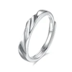 Hypoallergenic Adjustable Couple Rings in 925 Sterling Silver-FDJZ-379